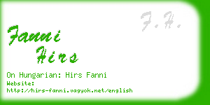 fanni hirs business card